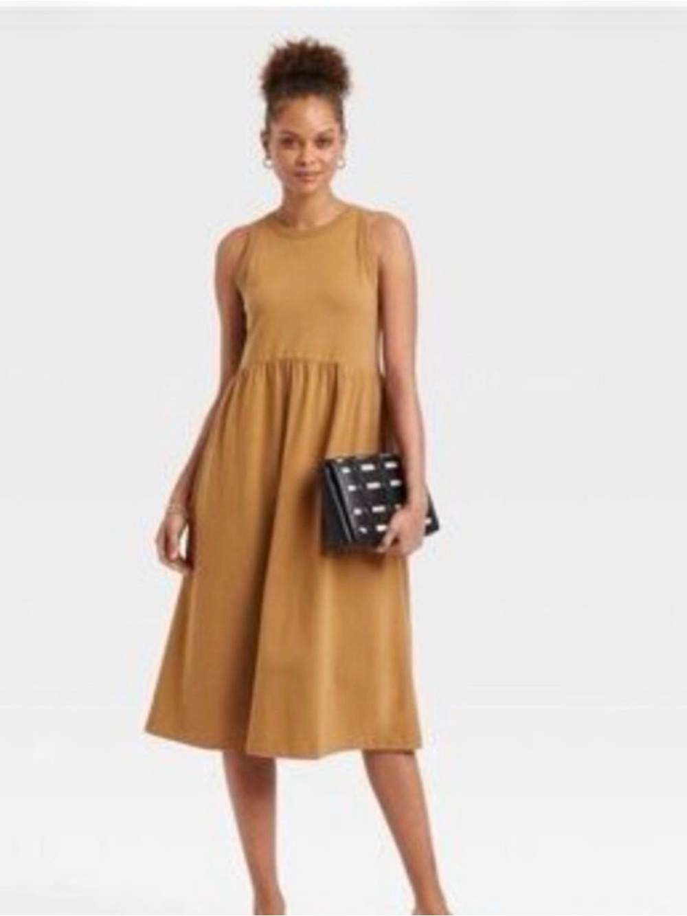 a new day Sleeveless Midi Dress in Camel Brown